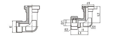 China H - Series SAE Flange Adapter  / Bite Type Threaded Elbow Fittings Iso 6162-2 supplier
